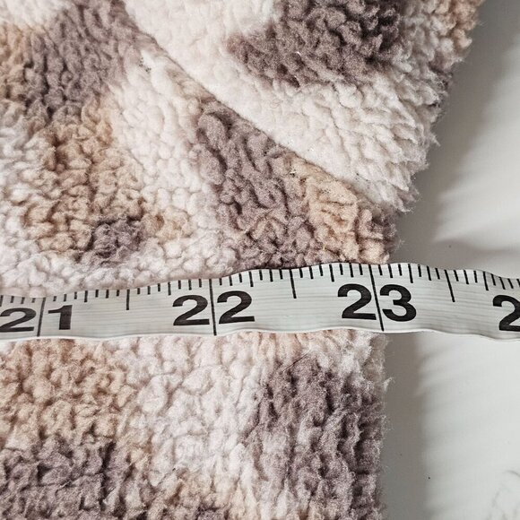 Como Vintage Half Zip Sherpa Athletic Sweater Leopard Print Brown Women's Large - Picture 8 of 10